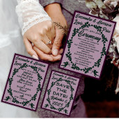 Carte De Remerciements Mariage rustique violet profond