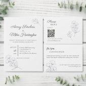 Carte de réponse RSVP Purple Script Line Art (Personnalisez la collection de ce créateur indépendant.)