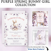 Serviette En Papier Joli Lapin Violet Rose Floral Fille Baby shower
