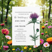 Thistle Elegant Schots Paarse Bloemen Foto Save The Date