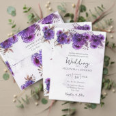 Étiquette Mariage Chrysanthème Aquarelle Violette (Personnalisez la collection de ce créateur indépendant. Test)