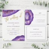 Carte D'accompagnement Watercolor Purple Geode Mariage Informations clien (Personnalisez la collection de ce créateur indépendant.)