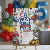 Étiquette Anniversaire de voiture de course