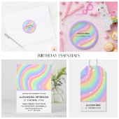 Invitation Rainbow 5th Birthday Modern Girl