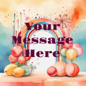 Bannière À Fanions Watercolor Rainbow Bliss Party