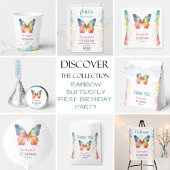 Étiquettes-cadeau Rainbow Butterfly Birthday