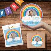 Regenboog over de wolken Baby's eerste verjaardag Kaart