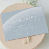 Sticker Rond Blue Modern Arc en ciel et étoiles Baby shower bla