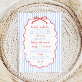 Serviette En Papier Bow Striped Red White and Due Shower Napkins