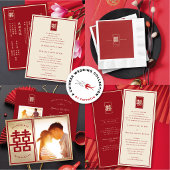 Invitation Mariage chinois à double bonheur