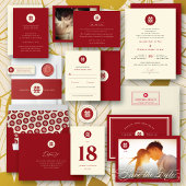 Red Circle Double Bonheur Cravate Mariage chinois