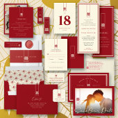 Invitation Rectangle Double Bonheur Simple Mariage Chinois