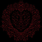 Rood en Zwart Hart Gotische Bruiloft Tissue Papier