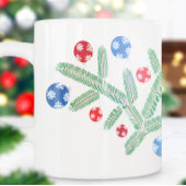 Serviette En Papier Branche d'arbre de Noël avec décorations de flocon