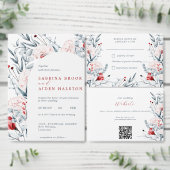 Rode en Blauwe Bloem Bloemstuk Bruiloft Wandkleed (Personaliseer de collectie van deze zelfstandige maker.)