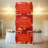 Bandeau De Faire-part Mariage de dragon rouge et or