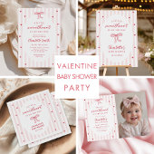 Invitation Red Bow Hearts Valentines Baby Shower