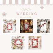 Save The Date Mariage de Noël du cardinal rouge