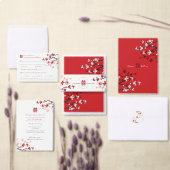 Carte D'accompagnement Cherry Blossoms & Double Bonheur Mariage chinois (Personnalisez la collection de ce créateur indépendant.)