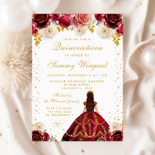 Serviette En Papier Princesse Florale Rouge Quinceañera