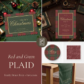 Feuille De Papier Cadeau Classique Rouge Vert Script Joyeux