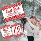 Serviette En Papier Mariage norvégien rouge "dentelle"