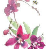 Poster Aquarelle Orchidées et Mariage Rose