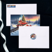 Red Train Christmas Tree Holiday Favor Box Bedankdoosjes