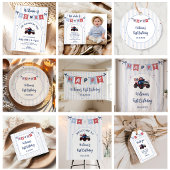 Invitation d'anniversaire 2 ans Rouge Blanc & Bleu