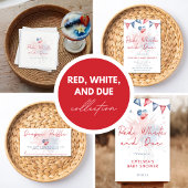 Sticker Rond Fête de bébé Rouge Blanc & À venir