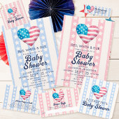 Rood Wit & Hart Strepen Jongen Baby Borrel Kaart