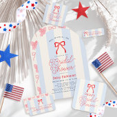 Invitation Rouge Blanc & Je fais des rayures bleues Réception