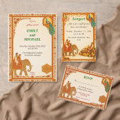Carte Regal Indian Elephant Gold & Saffron Save the Date (Personnalisez la collection de ce créateur indépendant. )