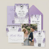 Programme de mariage élégant floral régence vintag