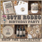 Carte De Remerciements Retro Western 30th Rodeo Anniversaire