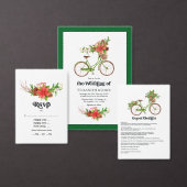 Poinsettia & Pine Kerst Huwelijk Charme QR Code Kaart (Personaliseer de collectie van deze zelfstandige maker.)