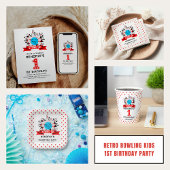 Invitation Retro Bowling Kids 3RD Birthday Party