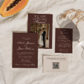Invitation Mariage Arqué au Chocolat Classique à l'Ancienne