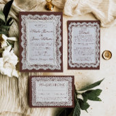 Marron Chocolat Rétro Numéro de Table de Mariage e