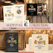 Retro Groovy 60th Birthday Invitation Kaart