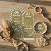 Oh Baby! Groen geruit | Gingham | BABY SHOWER Kaart