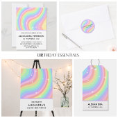 Arc-en-ciel invitations de 6e anniversaire Pastel 