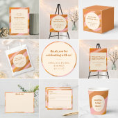 Retro Roze Oranje Aangepaste Bruidsdouche Bedanktk Gastenboek