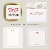 Bloc-note Lunettes de soleil rose rétro Merci personnalisé