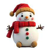 Sticker Carré Retro Plush Reindeer Christmas Art