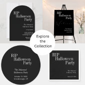 Invitation RIP Halloween Black and White Party