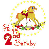 Aimant 2e fête d'anniversaire Rocking Horse