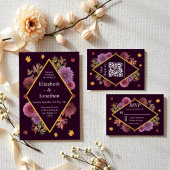 Invitation Réception de mariage romantique d'automne aux dahl