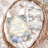 Romantic Blue Hydrangea Garden Diapper Raffle Informatiekaartje