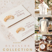 Sticker Rond Romantic Blush Croissant Bakery Business